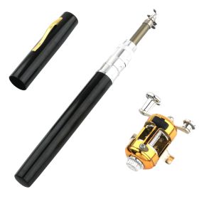 2 Sets Of High-grade Aluminum Alloy Pocket Pen Fishing Rod (Color: Black)
